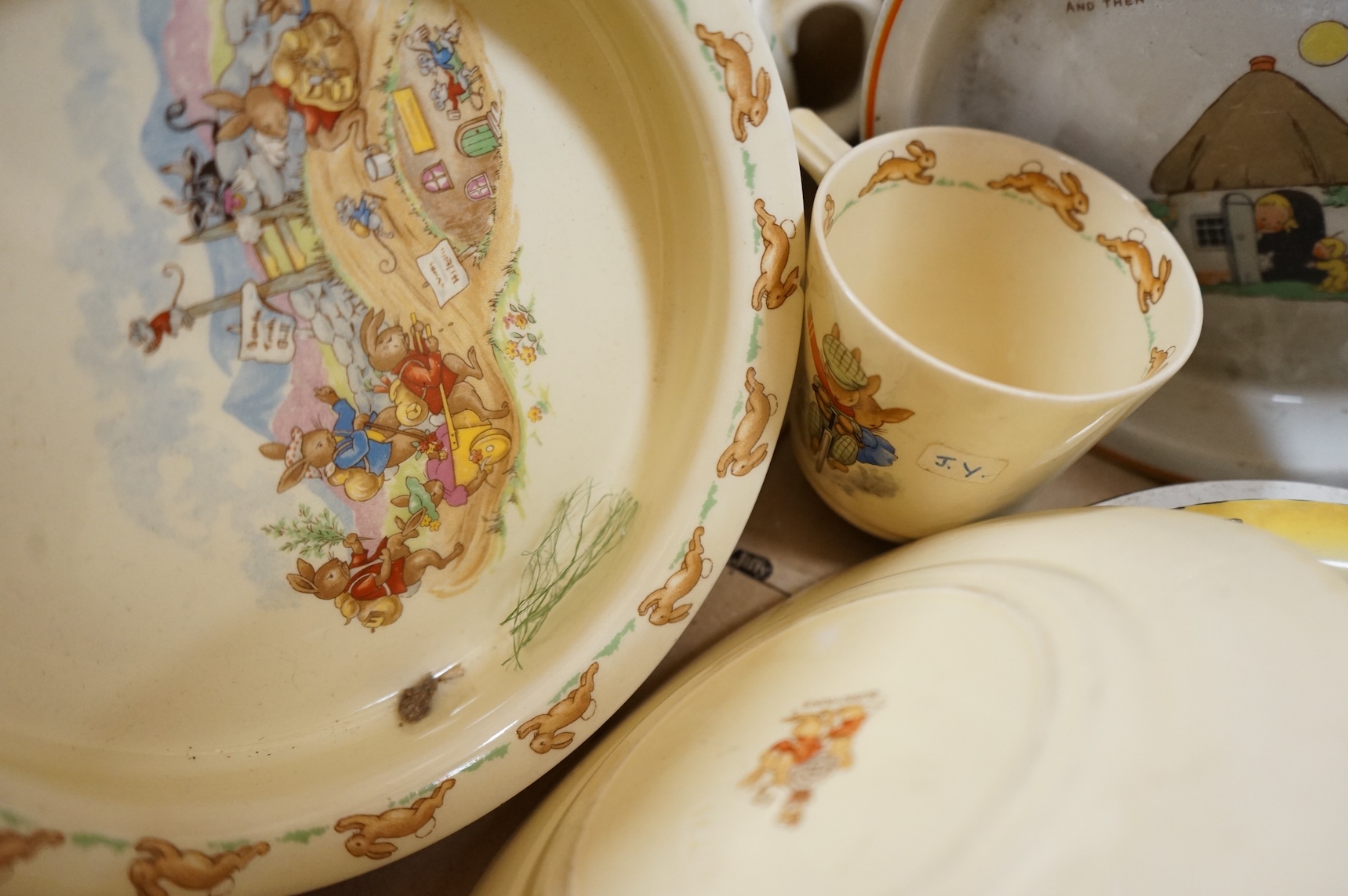 A collection of mixed nursery china from the 1930’s to 70’s, including Mabel Lucy Attwell and Bunnykins etc